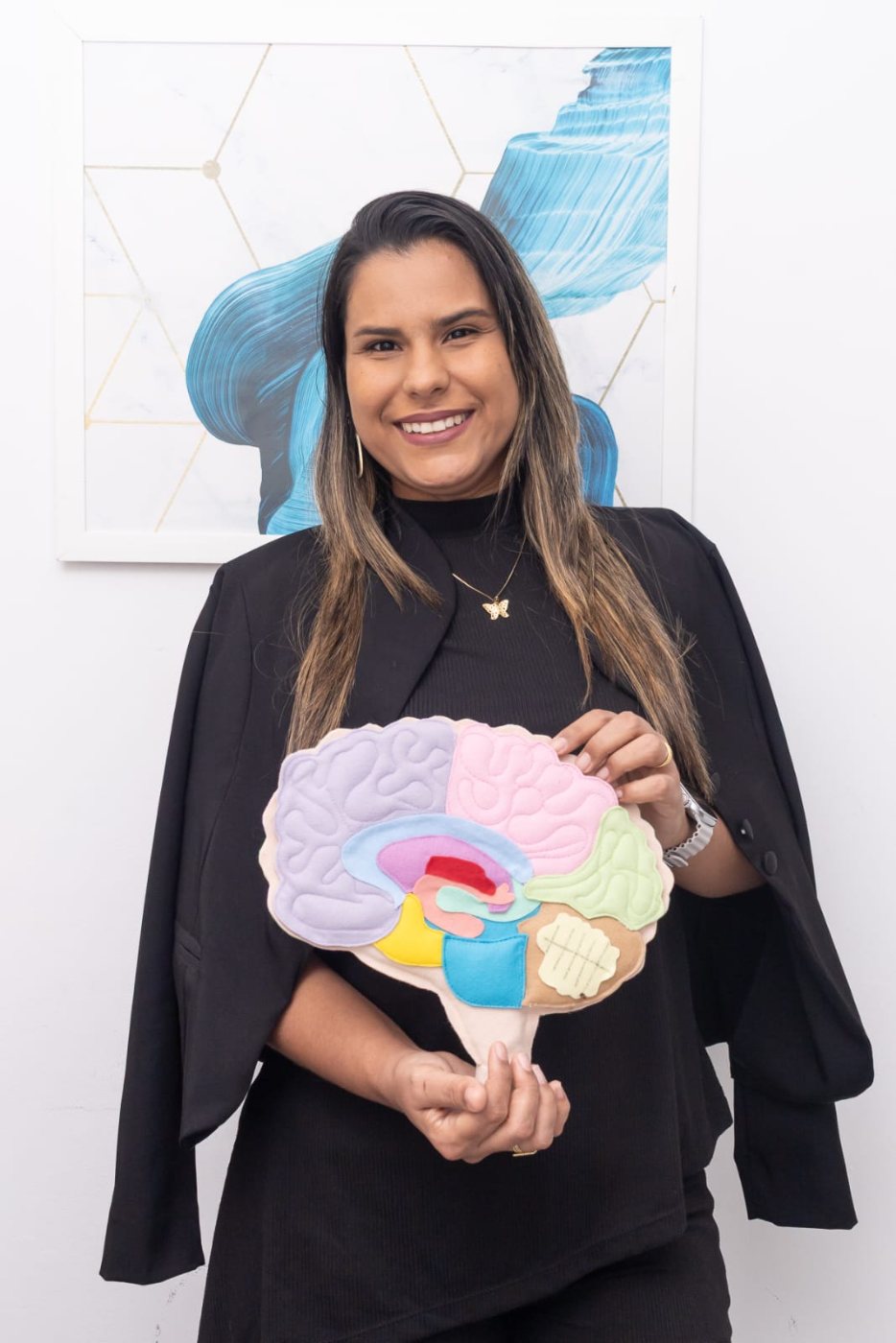 Jéssica Correia, neuropsicóloga, em seu consultório em Boa Viagem, Recife.